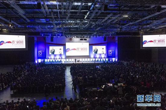 ▲这是10月22日在英国伦敦拍摄的世界华商大会现场。（新华社发 雷伊·唐 摄）