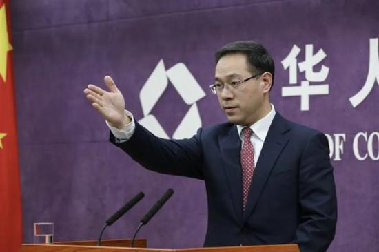 4月16日，商务部召开新闻发布会，商务部发言人高峰回应热点问题。图片来源商务部网站