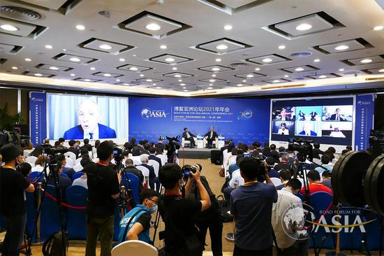 △2021年4月19日，博鳌亚洲论坛2021年年会“2021全球经济展望”分论坛在博鳌举行。