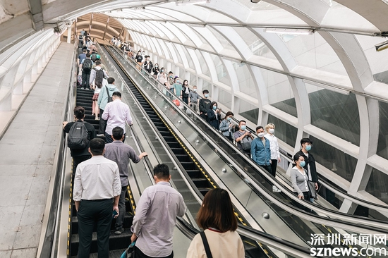 深圳北站换乘客流。深圳地铁供图