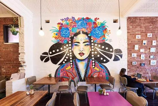  咖啡馆内部 图&nbsp;via Handsome Her