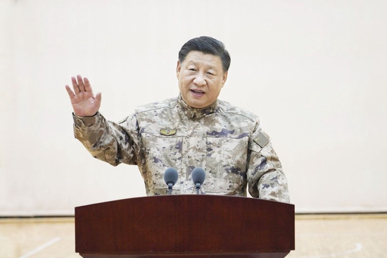 2022年11月8日，习近平视察军委联合作战指挥中心并发表重要讲话。新华社记者 李刚 摄