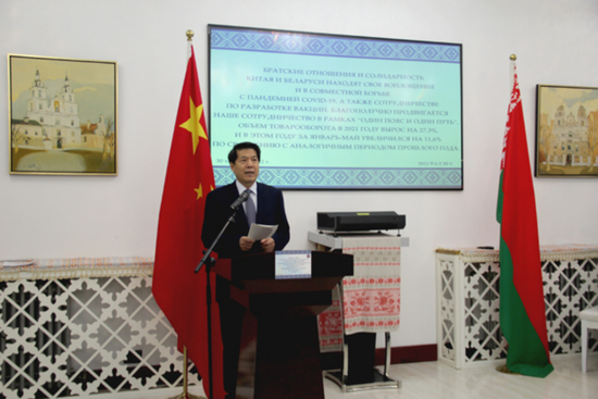 2022年6月30日，中国政府欧亚事务特别代表李辉应邀出席白俄罗斯驻华使馆举行的独立日招待会 图：外交部网站