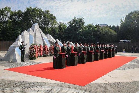  2022年9月17日，第九批在韩中国人民志愿军烈士遗骸安葬仪式现场。
