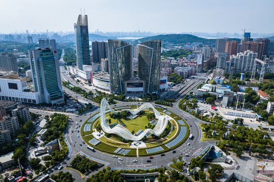  2023年6月14日拍摄的武汉光谷广场综合体（无人机照片）。新华社记者 伍志尊 摄