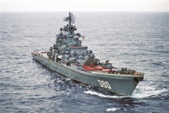 升級改造前的俄羅斯“納希莫夫海軍上將”號核動力導彈巡洋艦 圖：中國軍網(wǎng)