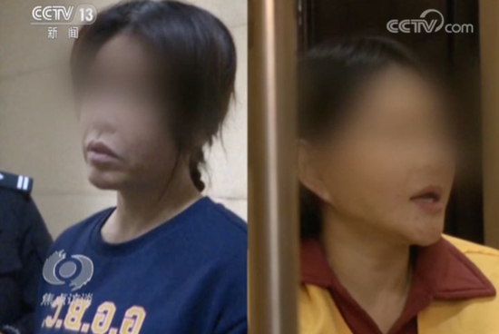  ·任爱军的律师（左）与前妻