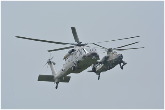图14 武直-10伴飞直-20投送官兵