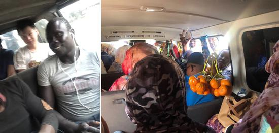 搭黑车回毛里塔尼亚首都（作者供图，下同）