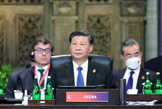  ▲ 当地时间2022年11月15日，二十国集团领导人第十七次峰会在印度尼西亚巴厘岛举行。习近平主席出席并发表题为《共迎时代挑战　共建美好未来》的重要讲话。