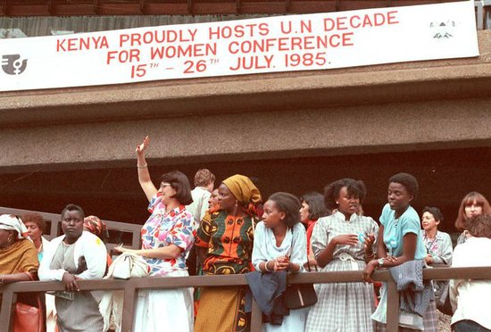 联合国第三次世界妇女大会1985年在肯尼亚首都内罗毕召开。各国代表审查和评价了“联合国妇女十年”的成就,并通过了《到2000年提高妇女地位内罗毕前瞻性战略》。新华社记者 姚宗仪 摄