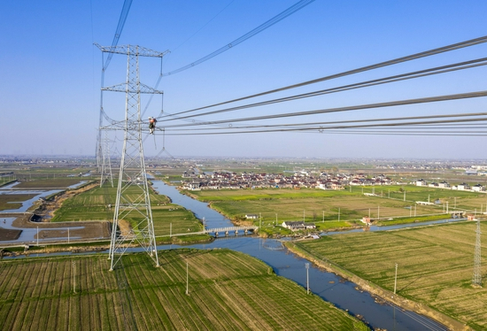 江苏泰州：集中春检确保华东电网可靠供电 图自澎湃影像