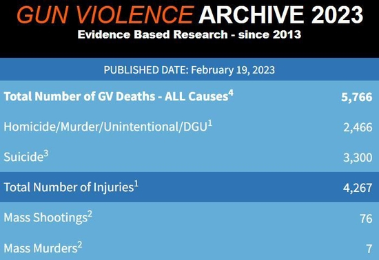  △“枪支暴力档案”网站数据截图