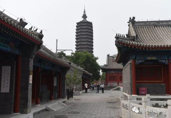 游客在通州燃灯塔参观游览（6月16日摄）。新华每日电讯记者罗晓光 摄