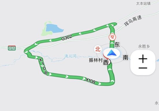 从安全村前往振林村导航示意图