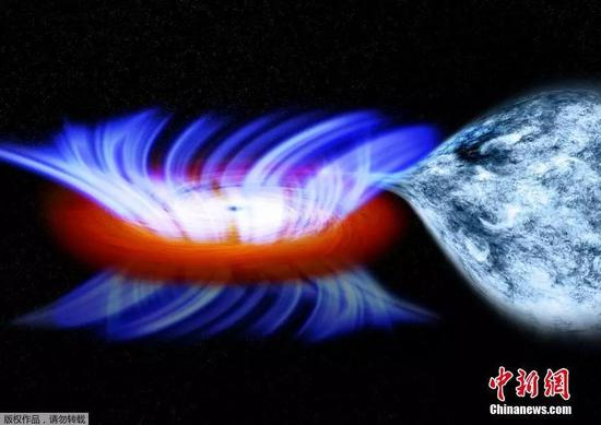  资料图：美国宇航局2012年2月21日宣布，天文学家用钱德拉X射线太空望远镜观测到源自恒星质量黑洞和迄今移动速度最快的宇宙风，这对理解此类黑洞的运行具有重要意义。