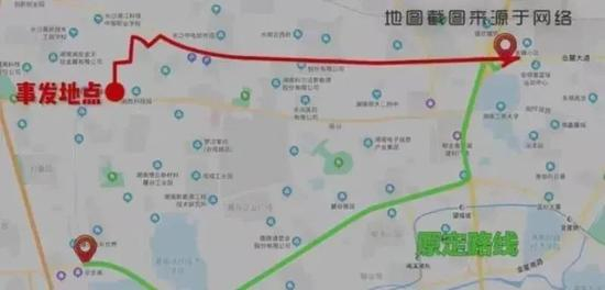  案发当日货车行驶路线。