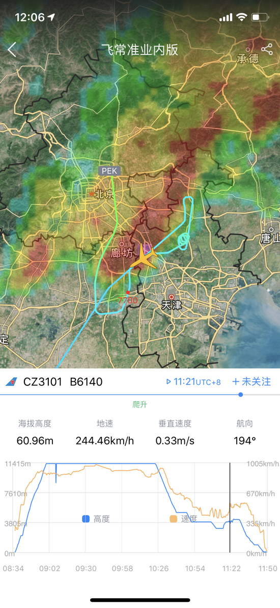 从气象雷达中可以看出当时北京天气有多糟糕