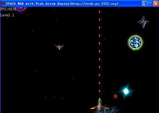 ▲《太空大战》游戏界面