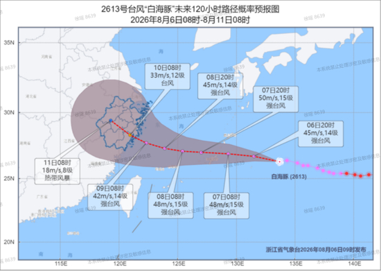 “白海豚”未来120小时路径概率预报图