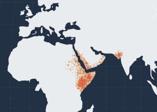  目前蝗灾发生的地区。图源：ABC新闻