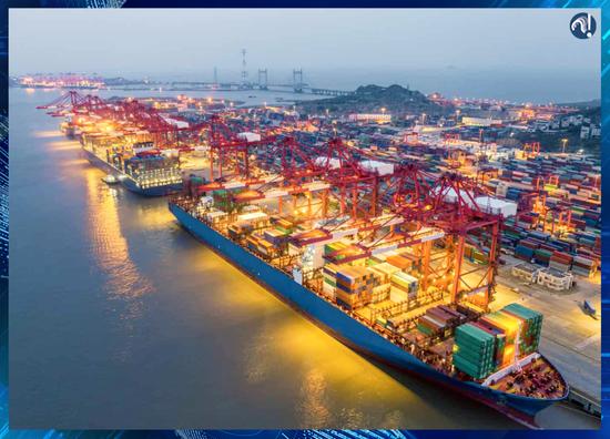 △2022年，上海港集装箱吞吐量突破4730万标箱，连续13年全球第一