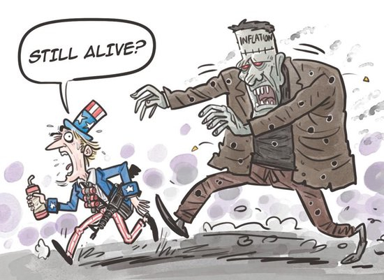 中国日报漫画美国通货膨胀依旧顽固