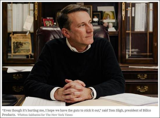 《纽约时报》报道截图：Billco Products总裁斯莱