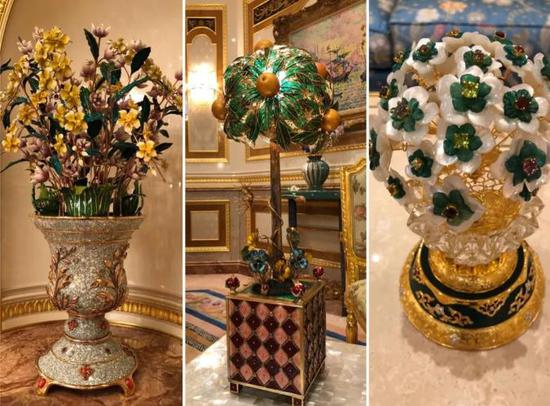 △这个房间堪比一间博物馆，随处可见精美绝伦的摆件。（央视记者马亚阳拍摄）