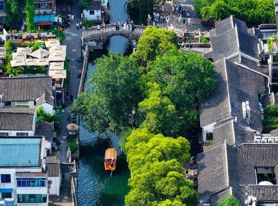  2023年7月3日拍摄的苏州平江历史文化街区（无人机照片）。新华社记者 李博 摄