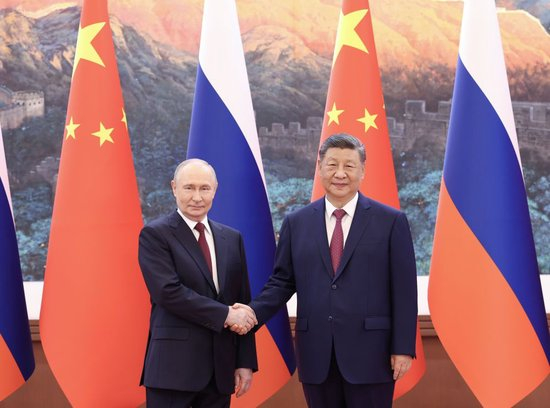 5月20日上午，国家主席习近平在北京人民大会堂同来华进行国事访问的俄罗斯总统普京举行会谈。新华社记者 黄敬文 摄