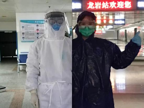  2020年新冠肺炎暴发，黄妍与丈夫并肩抗疫。