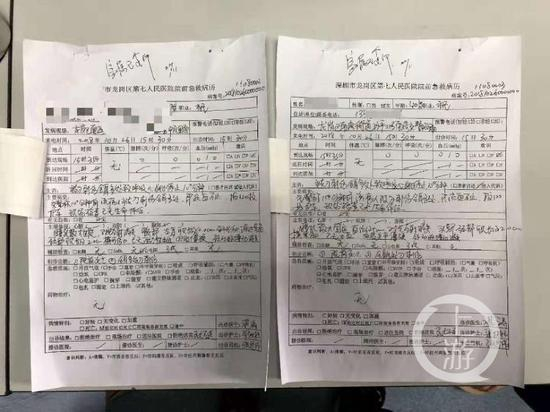 深圳市龙岗区第七人民医院出具的院前急救病例显示，现场检查时当事人已无生命体征。