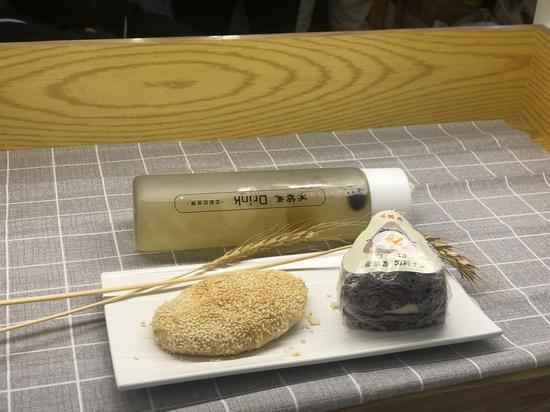 现场展示的早餐