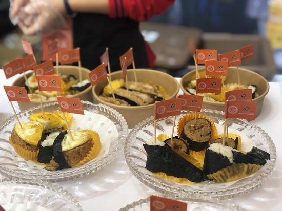 现场展示的早餐