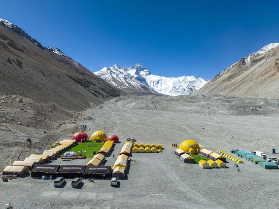  这是珠峰登山大本营（5月9日摄，无人机照片）。新华社记者 孙非 摄
