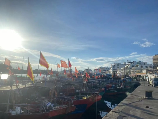 谭门镇停泊的渔船 |&nbsp;受访者供图