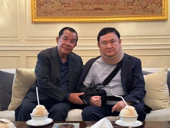 柬埔寨前首相洪森探望泰国前总理他信：以兄弟相称，共尝泰式炒河粉_手机新浪网