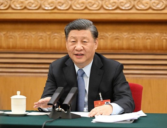2023年3月5日，习近平总书记参加十四届全国人大一次会议江苏代表团审议。新华社记者 李学仁 摄