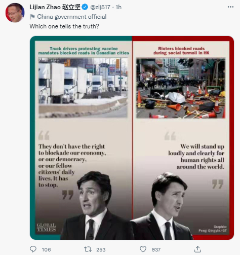 ·赵立坚推特截图。