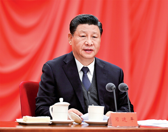 2022年1月18日，习近平在中国共产党第十九届中央纪律检查委员会第六次全体会议上发表重要讲话。新华社记者 李学仁 摄