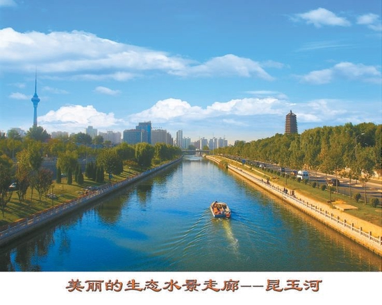 美丽的生态水景走廊昆玉河