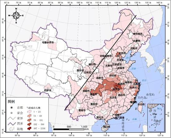 🔺图5&nbsp;基于Jenks’ Break聚类的疫情分布地图