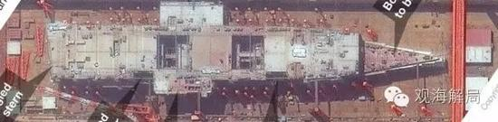 图为网络上曝光的疑似国产航母建设照片