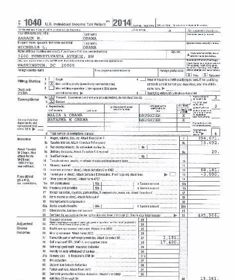 奥巴马的一张报税单