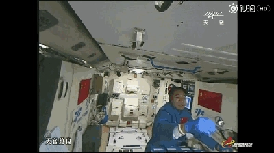 景海鹏进行太空养蚕实验