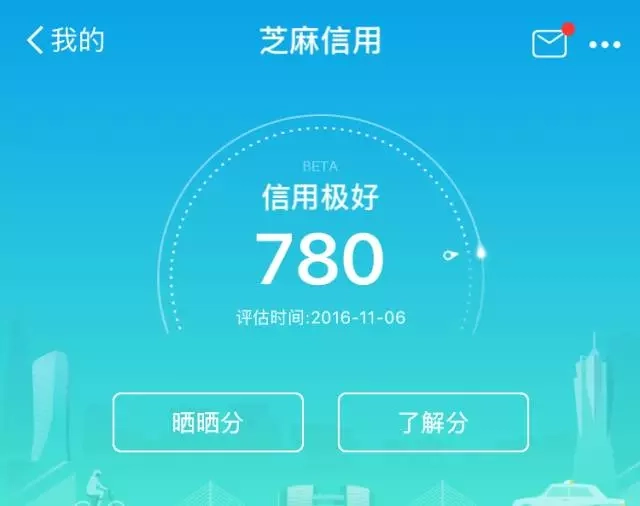 芝麻信用分超过750分才会被邀请进入圈子