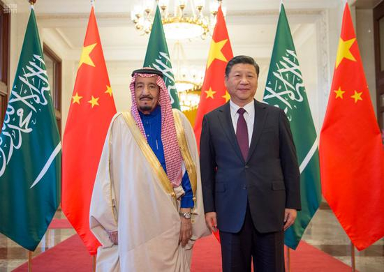  习近平欢迎沙特国王萨勒曼访华 