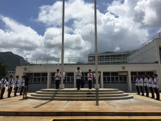 6月26日上午，在香港警察学院的彩排 &nbsp; &nbsp; &nbsp;摄影/邢颖