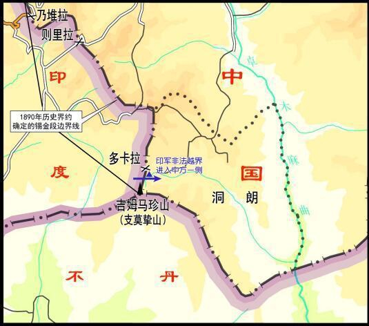 图一：印军越界地点示意图
